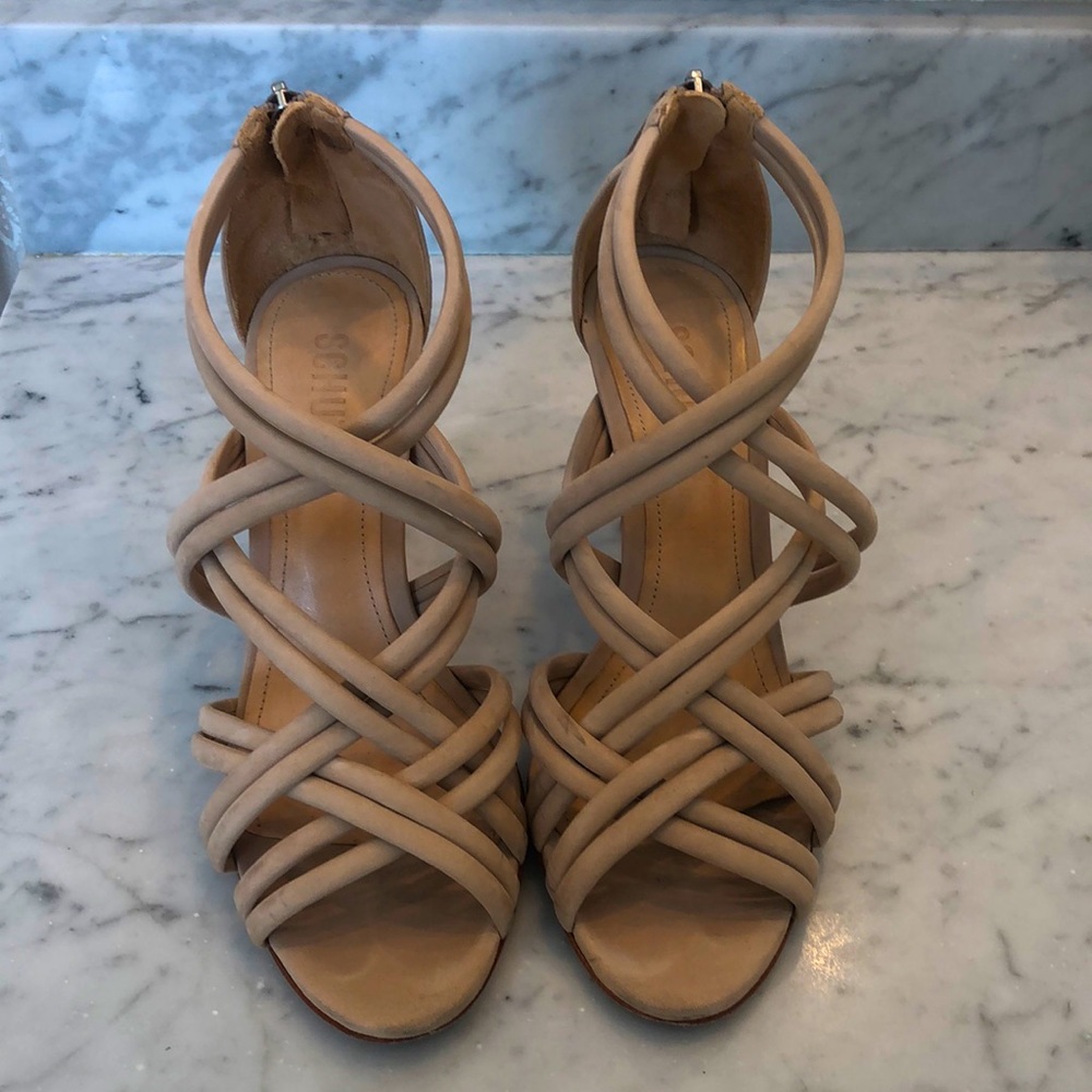 Schutz nude heels.